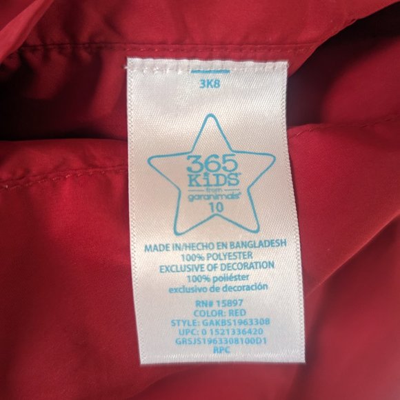 365 Kids Monster Shark Surfing Reversible Hooded Red Light Rain/Wind Jacket - Picture 12 of 12